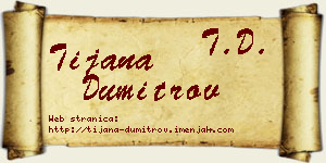 Tijana Dumitrov vizit kartica